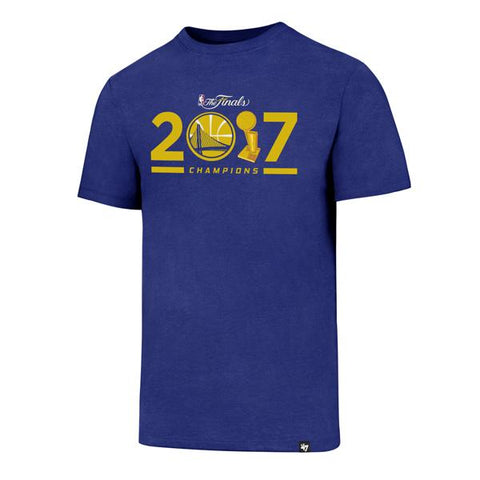 Camiseta azul de los campeones de las finales de 2017 de la marca Golden State Warriors 47 "2017" - luciendo deportivo