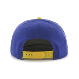 Golden State Warriors 47 Brand Blue Gold Sure Shot verstellbare Snapback-Mütze – sportlich