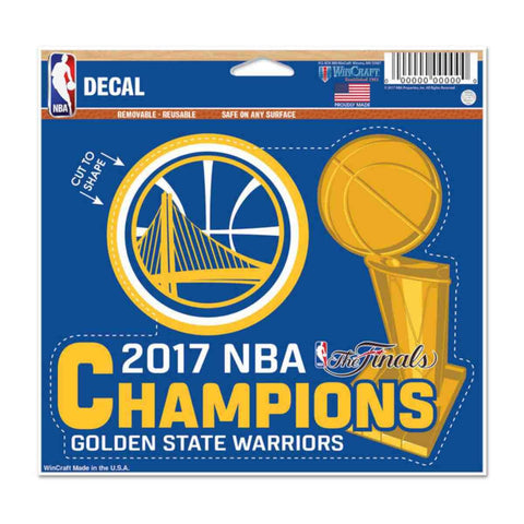 Golden State Warriors 2017  Finals Champions Multi-Use Cut to Logo Decal - Sporting Up