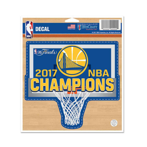 Calcomanía troquelada de vinilo wincraft de campeones finales de Golden State Warriors 2017 - sporting up