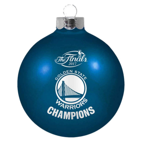 Adorno de árbol de Navidad azul de cristal de campeones de Golden State Warriors 2017 - luciendo deportivo