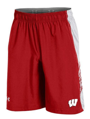 Shop Wisconsin Badgers Under Armour Red Performance Official On-Field Training Shorts - Sporting Up