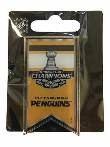 Shop Pittsburgh Penguins 2017 Stanley Cup Champions Aminco Banner Metal Lapel Pin - Sporting Up