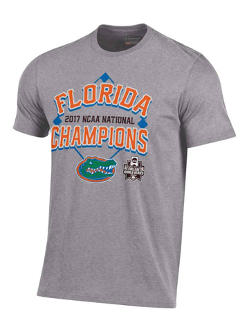 T-shirt gris des champions cws de la série mondiale universitaire 2017 des Florida Gators Under Armour - Sporting Up