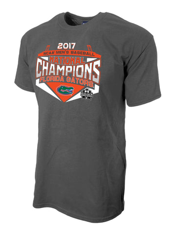T-shirt gris des champions CWS de la série mondiale universitaire des Florida Gators 2017 pour hommes - Sporting Up
