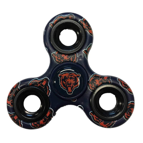 Chicago Bears nfl azul marino multi-logo diztracto fidget hand spinner de tres vías - sporting up
