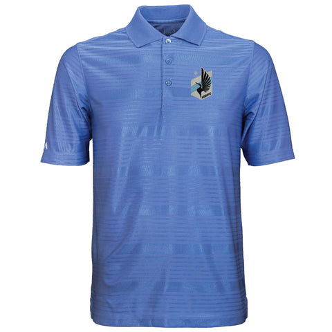 Shop Minnesota United FC Antigua Blue Light Performance Illusion Golf Polo T-Shirt - Sporting Up