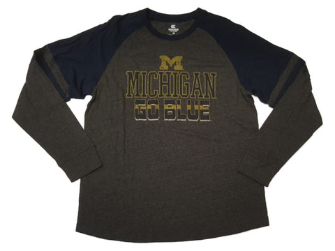 Shop Michigan Wolverines Colosseum Gray & Navy "Go Blue" Long Sleeve T-Shirt (L) - Sporting Up