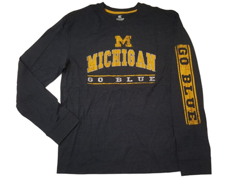 Shop Michigan Wolverines Colosseum Navy "Go Blue" Long Sleeve Crew T-Shirt (L) - Sporting Up