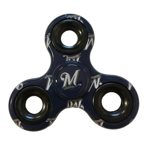 Milwaukee Brewers mlb azul marino multi-logo diztracto fidget hand spinner de tres vías - sporting up