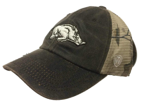 Shop Arkansas Razorbacks TOW Brown Realtree Camo Mesh Adjustable Snapback Hat Cap - Sporting Up