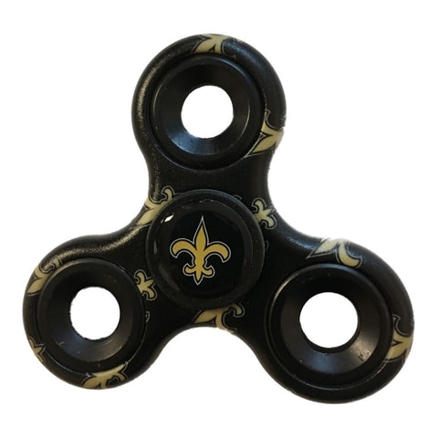 Shop New Orleans Saints NFL Black Multi-Logo Three Way Diztracto Fidget Hand Spinner - Sporting Up