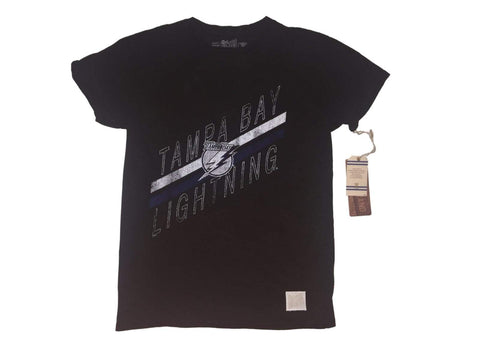 Shop Tampa Bay Lightning Retro Brand Black Vintage Cotton Diagonal Script T-Shirt - Sporting Up