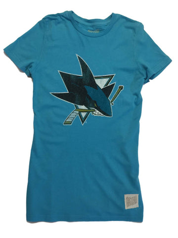 Shop San Jose Sharks Retro Brand WOMEN Teal Vintage Short Sleeve Crew T-Shirt - Sporting Up