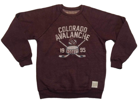 Shop Colorado Avalanche Retro Brand Maroon Tri-Blend Fleece Lined Pullover Sweatshirt - Sporting Up