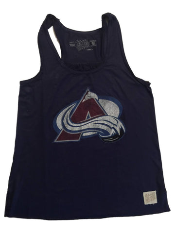 Colorado Avalanche Retro Brand WOMEN Navy Fitted Spandex Racerback Tank Top - Sporting Up