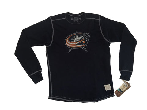Shoppen Sie das leichte Sweatshirt mit Rundhalsausschnitt von Columbus Blue Jackets Retro Brand Navy – sportlich