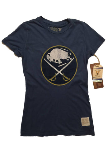 Shop Buffalo Sabres Retro Brand WOMEN Blue Vintage Crew Neck Short Sleeve T-Shirt - Sporting Up