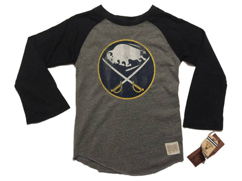 Shop Buffalo Sabres Retro Brand WOMEN Gray 3/4 Sleeve Raglan T-Shirt - Sporting Up