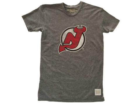 Shop New Jersey Devils Retro Brand Light Gray Vintage Tri-Blend T-Shirt - Sporting Up
