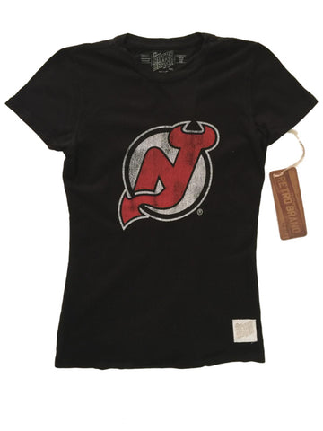 Shop New Jersey Devils Retro Brand WOMEN Black Vintage Short Sleeve T-Shirt - Sporting Up