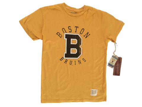 Shop Boston Bruins Retro Brand Gold Big "B" Vintage Cotton Short Sleeve T-Shirt - Sporting Up