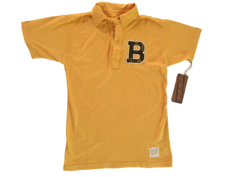Boston Bruins Retro Brand Gold 100% Cotton Short Sleeve Golf Polo T-Shirt - Sporting Up