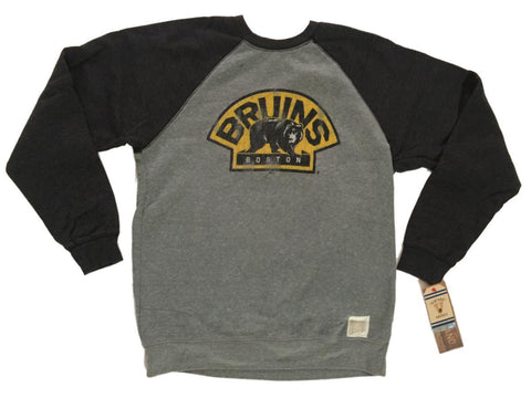 Shop Boston Bruins Retro Brand Gray Alternate Logo Fleece Pullover Sweatshirt - Sporting Up