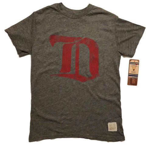 Detroit red wings retro märke grå alternativ logotyp tri-blend t-shirt - sportig upp