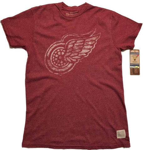 Shop Detroit Red Wings Retro Brand Red Primary Logo Vintage Mock Twist T-Shirt - Sporting Up