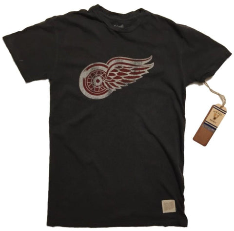Detroit Red Wings Retro-Marken-T-Shirt aus anthrazitfarbenem Primärlogo aus geflammter Baumwolle – sportlich