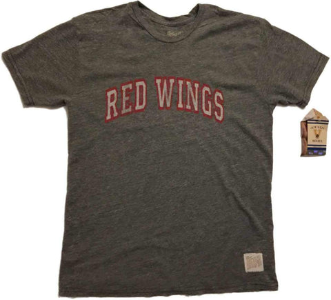 Detroit red wings retro märke grå "red wings" vintage tri-blend t-shirt - sportig upp