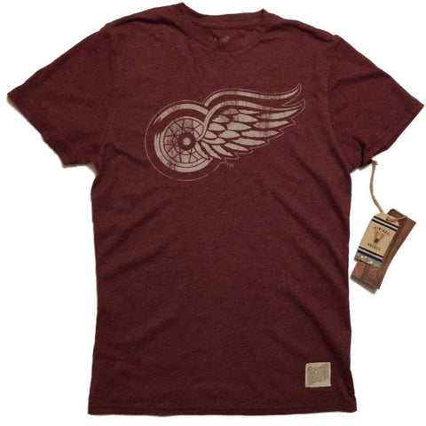Shop Detroit Red Wings Retro Brand Streaky Red Primary Logo Tri-Blend T-Shirt - Sporting Up