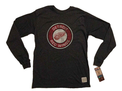 Shop Detroit Red Wings Retro Brand Charcoal Mock Twist Long Sleeve T-Shirt - Sporting Up