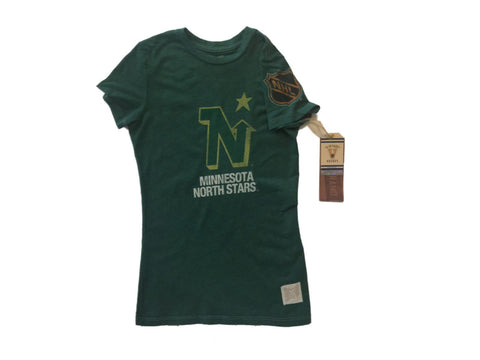 Shop Minnesota North Stars Retro Brand WOMEN Green Vintage Short Sleeve T-Shirt - Sporting Up