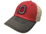 Ohio State Buckeyes TOW O Logo Red Gray Offroad Mesh Slouch Hat Cap - Sporting Up