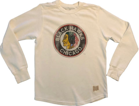 Shop Chicago Blackhawks Retro Brand Off-White LS Thick Knit Crew Neck T-Shirt (S) - Sporting Up