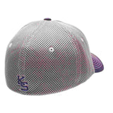Kansas State Wildcats Zephyr Pregame Purple Gray Stretch Fit Structured Hat Cap - Sporting Up