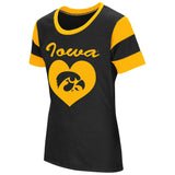 Iowa Hawkeyes Colosseum Youth Girls Bronze Medal Short Sleeve Gold T-Shirt - Sporting Up