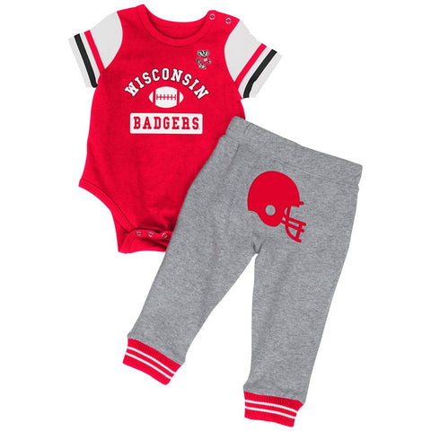 Wisconsin Badgers Colosseum Conjunto de traje de una pieza y pantalones deportivos MVP para niños pequeños - Sporting Up