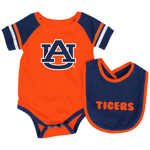 Shop Auburn Tigers Colosseum Roll-Out Infant One Piece Outfit and Bib Set - Sporting Up