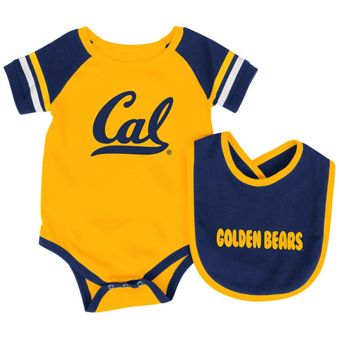 Shop California Golden Bears Colosseum Roll-Out Infant One Piece Outfit and Bib Set - Sporting Up