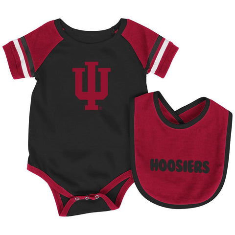Shop Indiana Hoosiers Colosseum Roll-Out Infant One Piece Outfit and Bib Set - Sporting Up