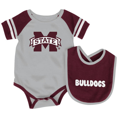 Mississippi State Bulldogs Colosseum Roll-Out Infant One Piece and Bib Set - Sporting Up