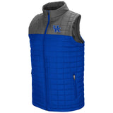 Kentucky Wildcats Colosseum Amplitude Puff Full Zip 2 Tone Blue Gray Vest - Sporting Up