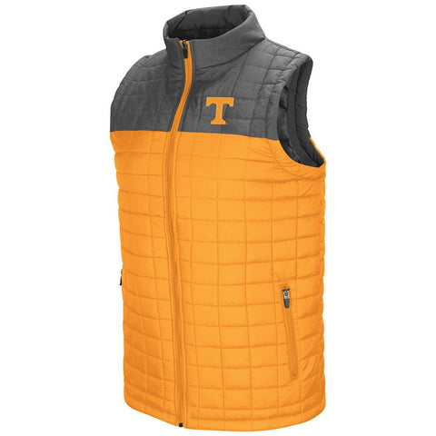 Shop Tennessee Volunteers Colosseum Amplitude Puff Full Zip 2 Tone Orange Gray Vest - Sporting Up