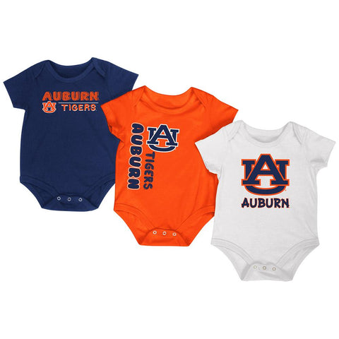 Shop Auburn Tigers Colosseum Navy Orange White Infant One Piece Outfits - 3 Pack - Sporting Up