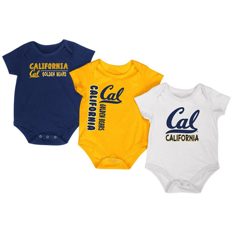 California Bears Colosseum Marine-Gold-Weiß-Einteiler-Outfits für Kleinkinder – 3er-Pack – sportlich