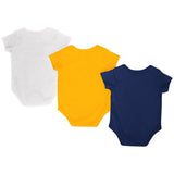 California Bears Colosseum trajes de una pieza para bebés, color azul marino, dorado y blanco, paquete de 3, deportivos