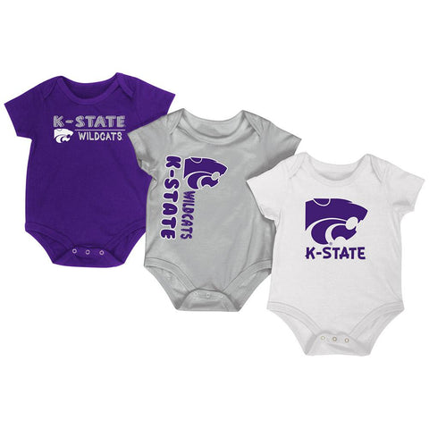 Kansas State Wildcats colosseum trifecta spädbarnskläder i ett stycke - 3-pack - sportiga